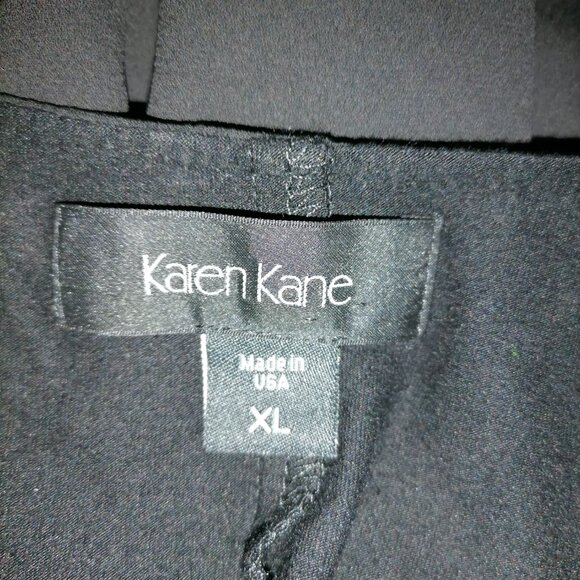 Karen Kane Womens Black Cross Over Surplice Neck Witchy Classy Dress Size XL - Picture 5 of 7